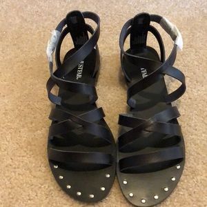Brand new flat black sandals